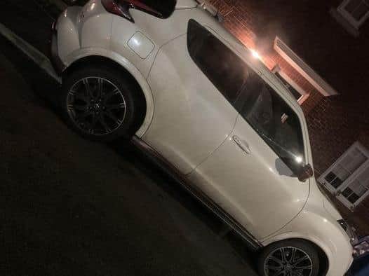 The white Nissan Juke seized by police (Image: GMP)