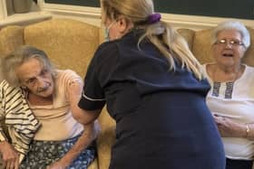 Winnie Shaw and Marion Darbyshire were first to get the Covid vaccine at the Lakeside Care Home in Standish
