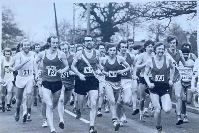 Cyril Leigh, wearing the No.109,  competing before he formed Wigan Phoenix in 1987