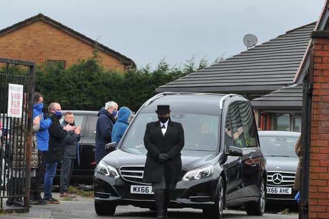The funeral procession leaves Edge Hall Road