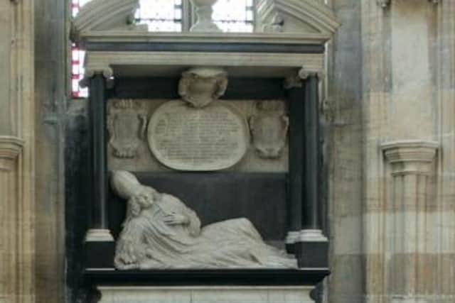 An effigy of Ralph Brideoake on his tomb