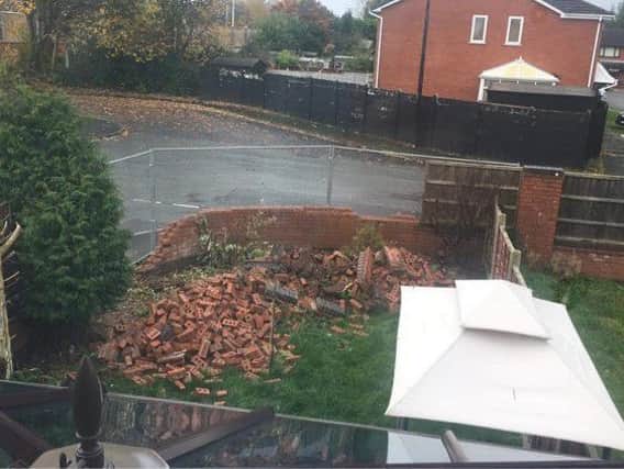 Stuart Johnson’s wall after the work carried out by Wigan Council