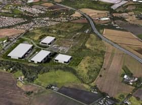 An aerial shot of the Parkside site