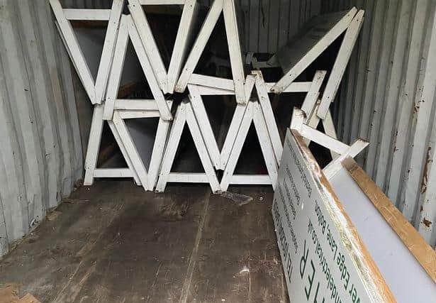 The container where the memorial benches were stolen from (Image: Atherton Cricket Club)