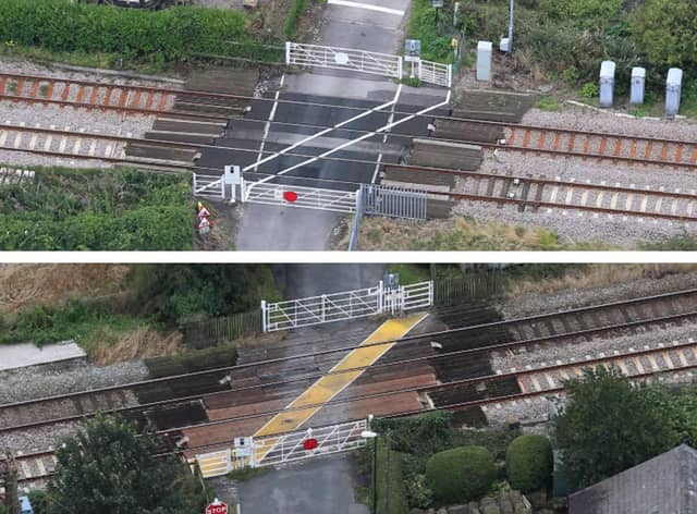Shaws (above) and Crabtree level crossings in Burscough which may be closed to vehicles