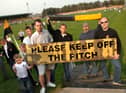 Fans take souvenirs from Orrell's last game at Edge Hall Road in 2007