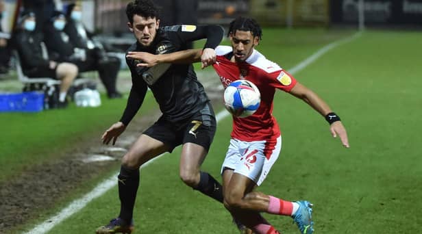 Zach Clough can't find a way through at Swindon