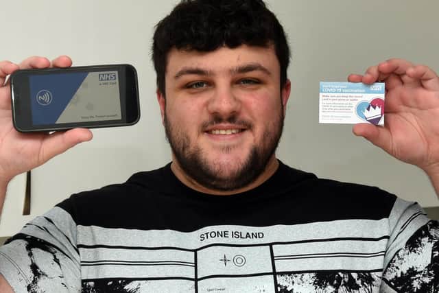 Ryan Kenny, from Beech Hill, has come up with a Covid-19 e-vaccination card