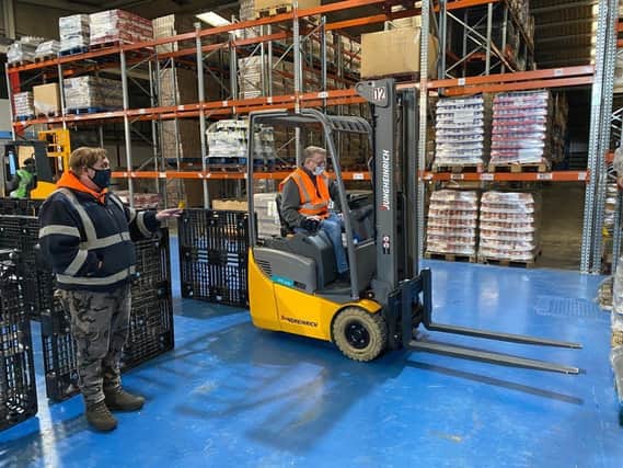 Forklift training taking place