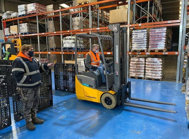 Forklift training taking place