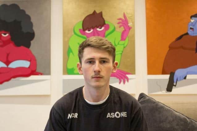 Ben Van de Wouw with his work