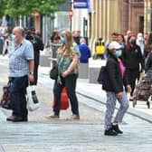 Shoppers in Preston before lockdown