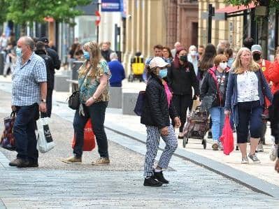 Shoppers in Preston before lockdown