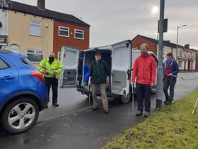 Coun Paul Blay with volunteers in Hindley