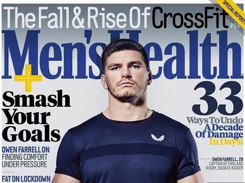 Farrell on the cover of the latest issue of Men's Health magazine