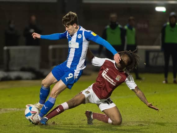 Callum Lang in action at Northampton