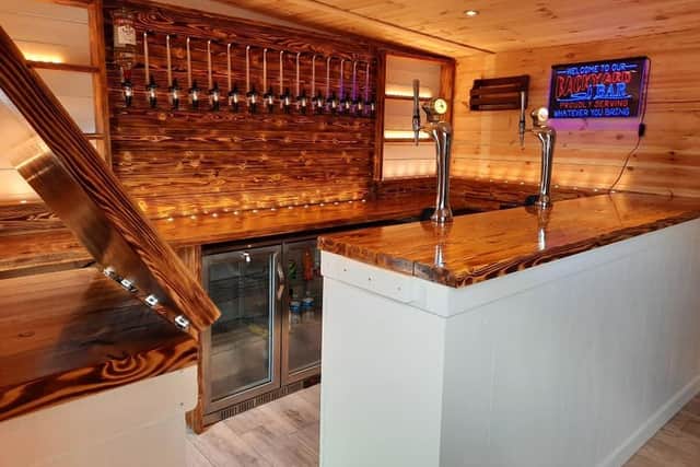 A home bar designed and built by Gordon