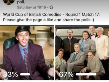 An example of a poll on the Facebook page