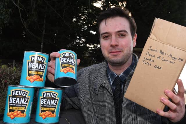 We sent one tin to the House of Commons and donated three more to a foodbank