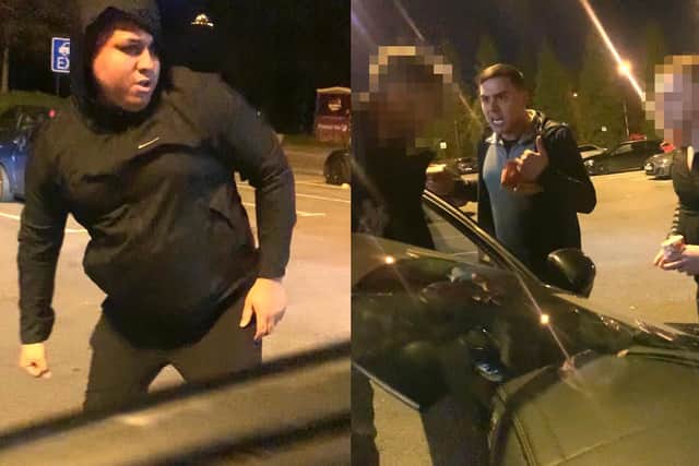 Officers investigating an assault near the Trafford Centre on Christmas Eve have released images of two men