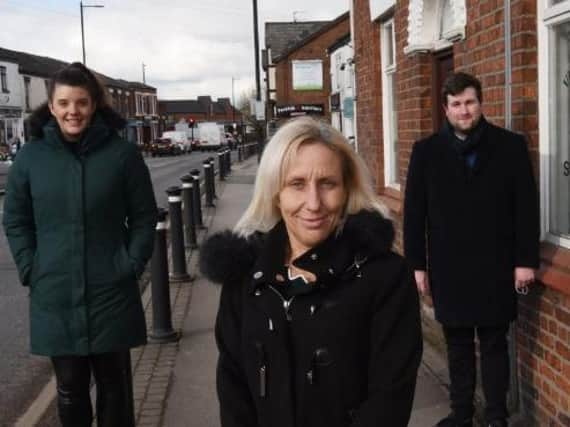 Coun Adam Marsh, right, is pictured with Lauren Hosic, left, and Judith Atkinson from Vincent and Co solicitors, Standish