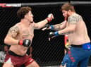 Tom Aspinall on his way to victory in his UFC debut