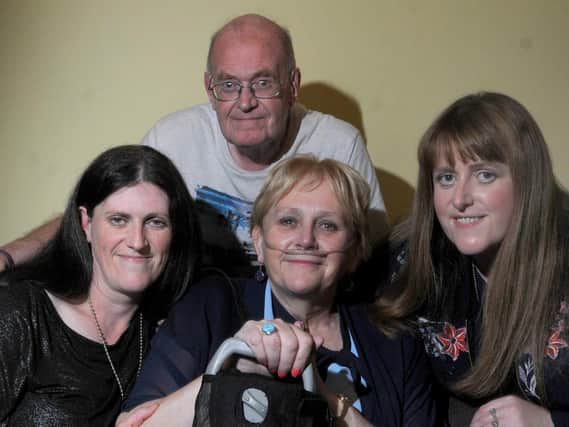 The late Anne Doran pictured with her family, daughters Louise, left, Jenny, right, and husband Thomas