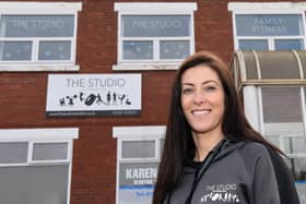 Jessica Holt outside the Standish fitness studio she owns