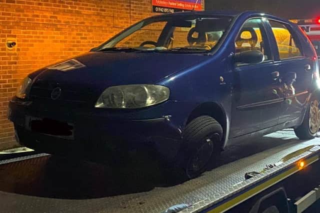 The abandoned Fiat Punto which had cannabis inside