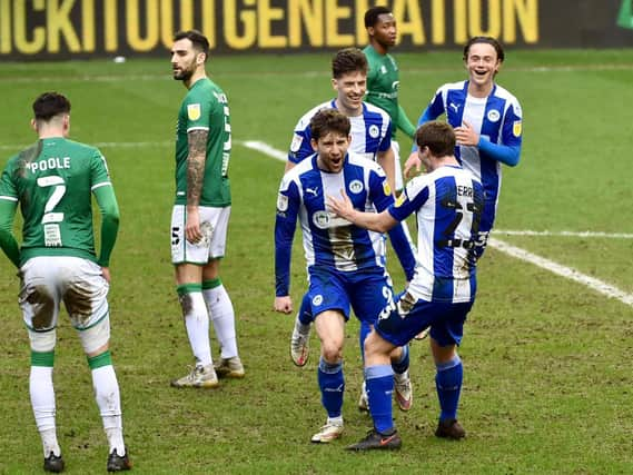 Callum Lang celebrates his goal