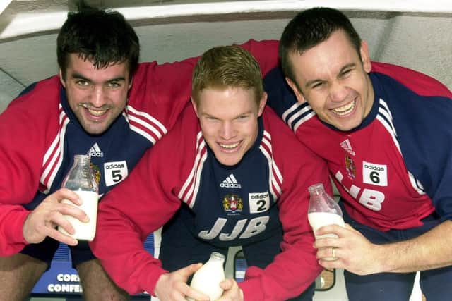 Carney, Brett Dallas and Matthew Johns during their Wigan playing days