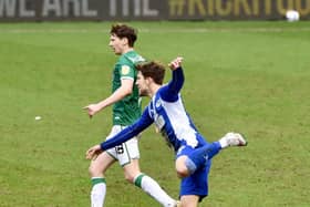 Callum Lang finds the net against Lincoln