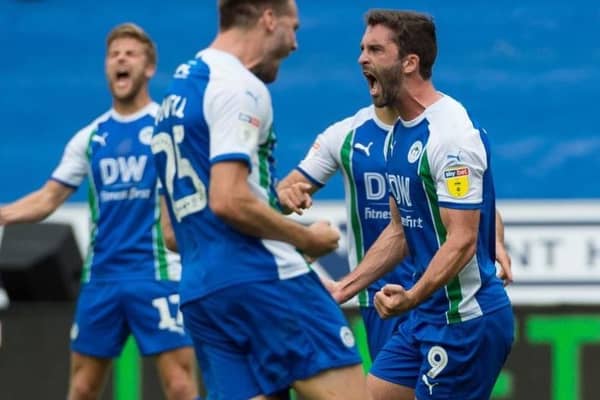Nick Powell and Will Grigg during their successful time with Latics