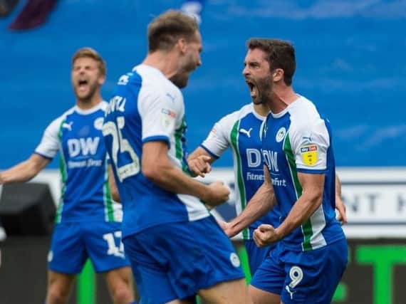 Nick Powell and Will Grigg during their successful time with Latics