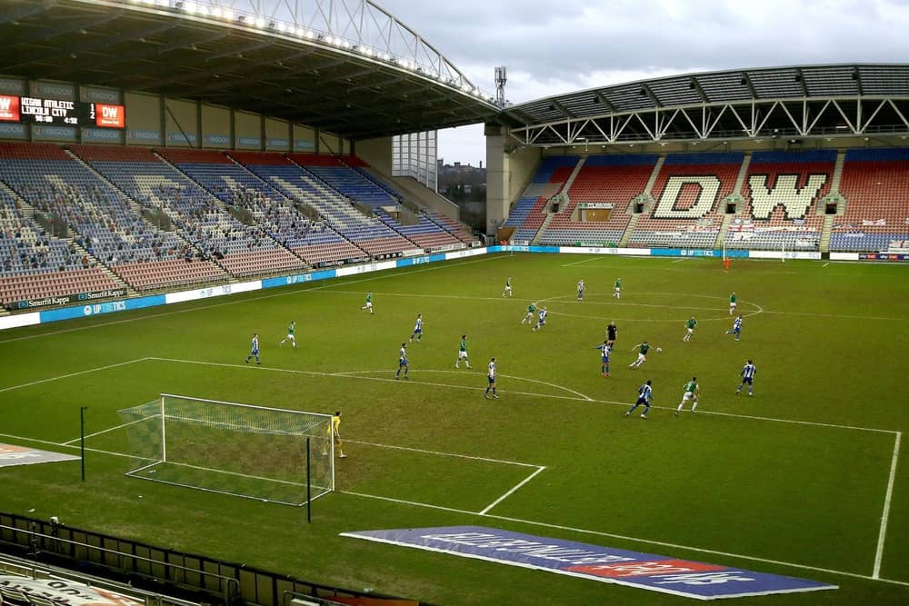 Latics playing at an empty DW Stadium last weekend