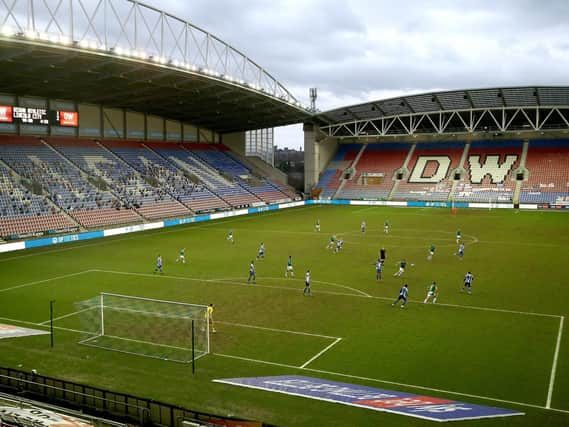 Latics playing at an empty DW Stadium last weekend