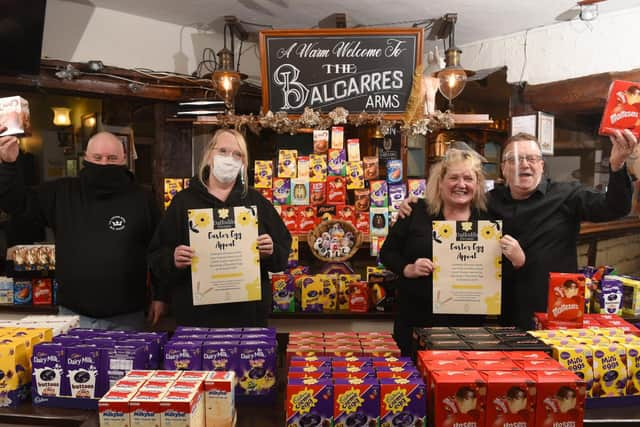 Lynn and Stephen Salter, from the Crown Hotel, with Sharon and Carl Connolly, from the Balcarres Arms