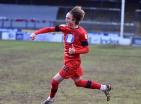 Thelo Aasgaard celebrates opening the scoring straight from a corner