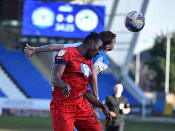 Joe Dodoo in action at Peterborough