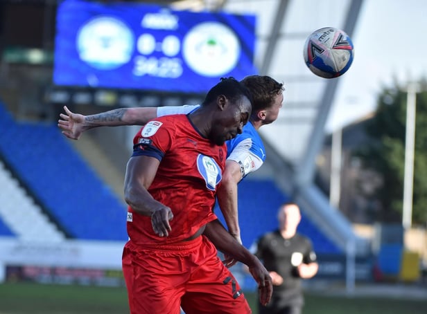 Joe Dodoo in action at Peterborough