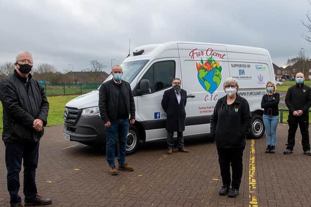 Council, JJH and Fur Clemt representatives with the van. Image: Wigan Council