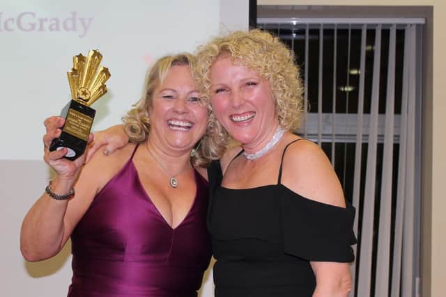 Debbie Jones (right) at a Hospice in your Care Home awards night