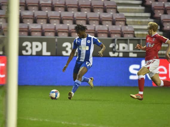 Viv Solomon-Otabor is unable to find a way through against Charlton