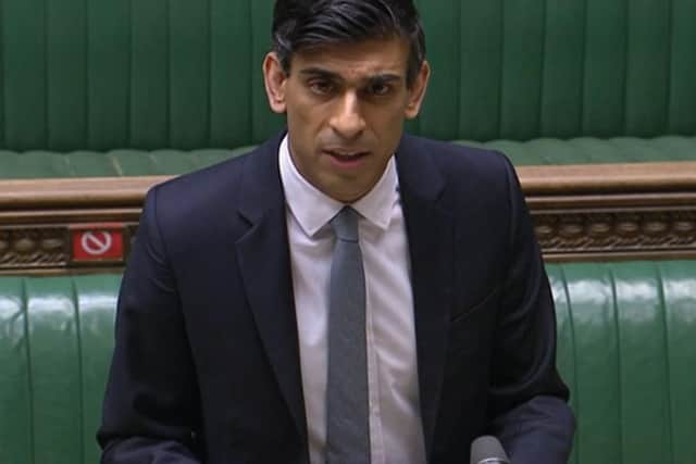 Chancellor Rishi Sunak delivering the Budget in the House of Commons