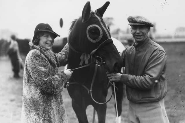 George Formby, who started life as a jockey, and his wife Beryl at a charity horse race in 1938