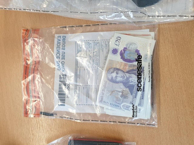 Cash found by the police