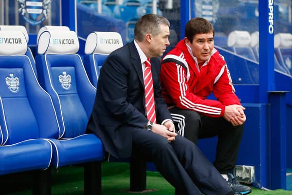 Mal Brannigan, with Nigel Clough, during their time together at Sheffield United
