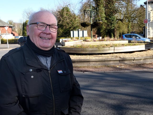 Councillor George Davies at the Cherry Gardens roundabout