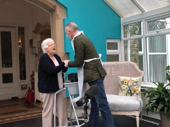 Marion Darbyshire is visited by her nephew Michael Gregory