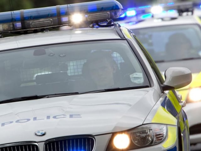 Police arrest two men after a short pursuit of a stolen car